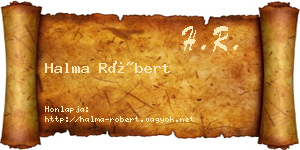 Halma Róbert névjegykártya